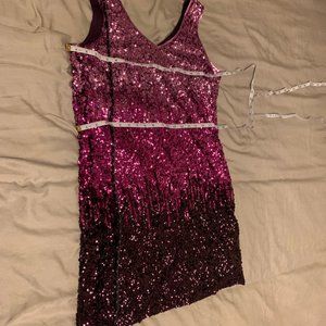Pink/Purple Sequin Gradient Dress